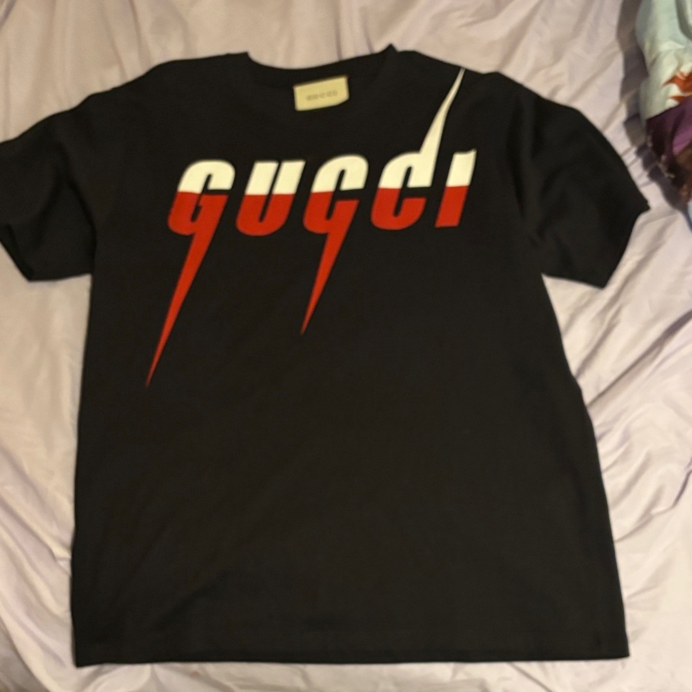Gucci Black Tee with Red and White Logo